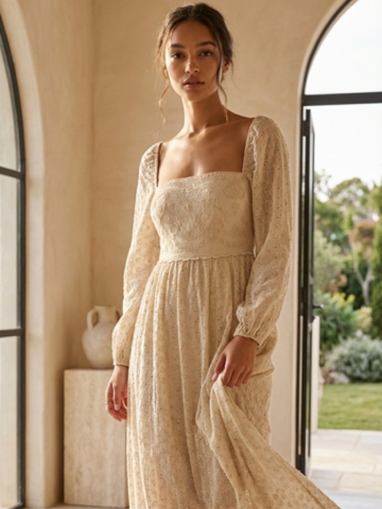 Free People Ivory Malina Maxi Dress , Size Small